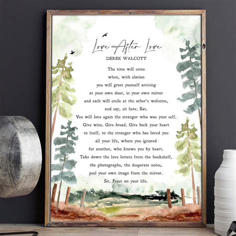 Love After Love Derek Walcott Poem Breakup Romance - Etsy