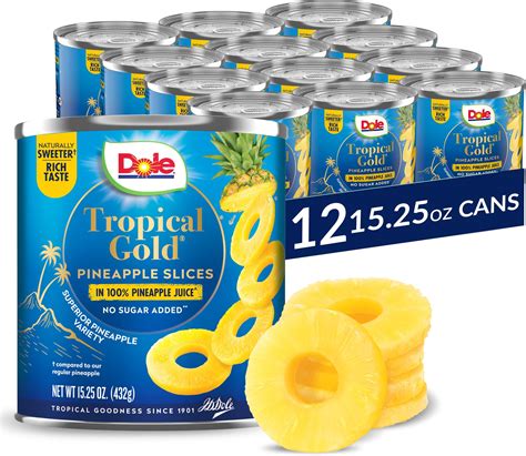 Amazon.com : Dole Canned Fruit, Crushed Pineapple in 100% Pineapple ...