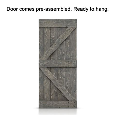 CALHOME 36-in x 84-in Weather gray K-frame Pine Wood Solid core Single ...