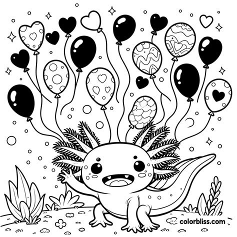 Kawaii Axolotl Coloring Pages