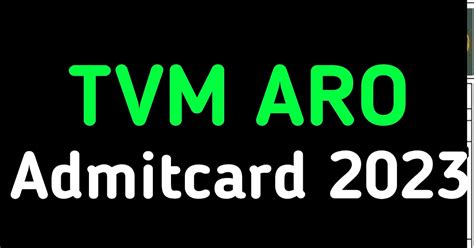 TVM ARO Army Rally Admitcard 2023