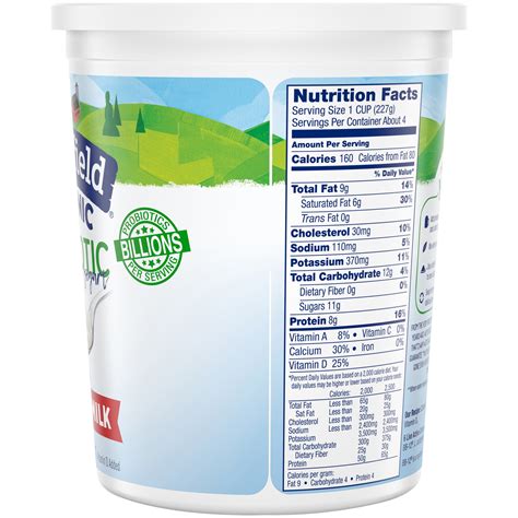 Stonyfield Organic Plain Whole Milk Probiotic Yogurt - 32oz Tub 32 oz ...