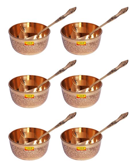 SHIV SHAKTI ARTS® Heavy Gauge Pure Brass Bowl/Pooja Bowl/Katori Serving ...