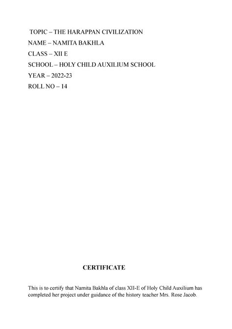 Harappan civilization - TOPIC – THE HARAPPAN CIVILIZATION NAME – NAMITA ...