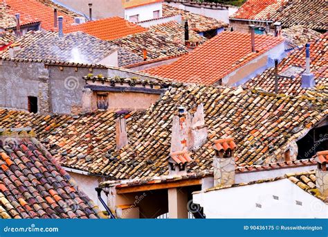 Spanish roofs stock image. Image of spain, angles, chimney - 90436175