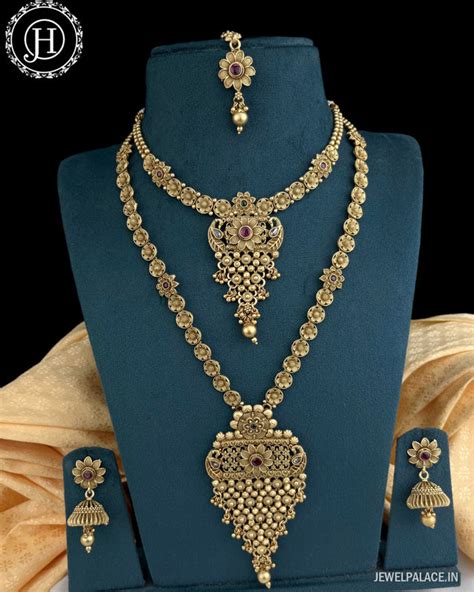 Elegant Gold Plated Matte Finish jewellery set combo lowest price With ...