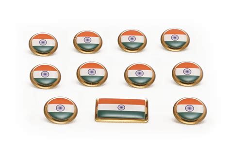 Buy Indian Flag Lapel Pins - Round Small | Set of 11 Brass Lapel Pin ...