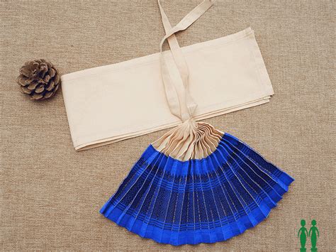 Zari Border Tan And Blue Silk Cotton Amman Pavadai Set – Sundari Silks