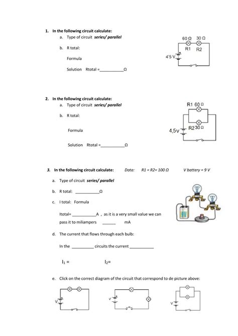 Image result for Series Parallel Circuits Worksheet