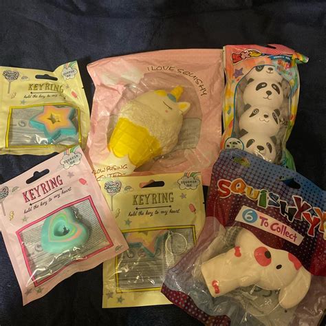 6 squishys #squishy #key ring #toys #relax #kids - Depop