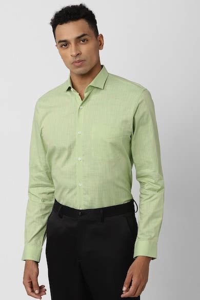 Buy Men Green Slim Fit Full Sleeves Formal Shirt Online - 893382 ...