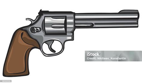 Vector Cartoon Revolver Stock Illustration - Download Image Now ...