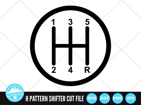 Gear Shifter SVG Files | H Pattern Shift Graphic by lddigital · Creative Fabrica