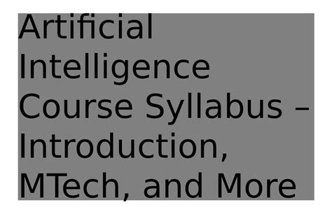 Artificial Intelligence Syllabus 的图像结果