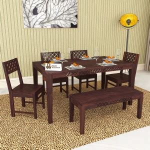 Resin Woodmart Solid Wood 6 Seater Dining Set Price in India - Buy ...