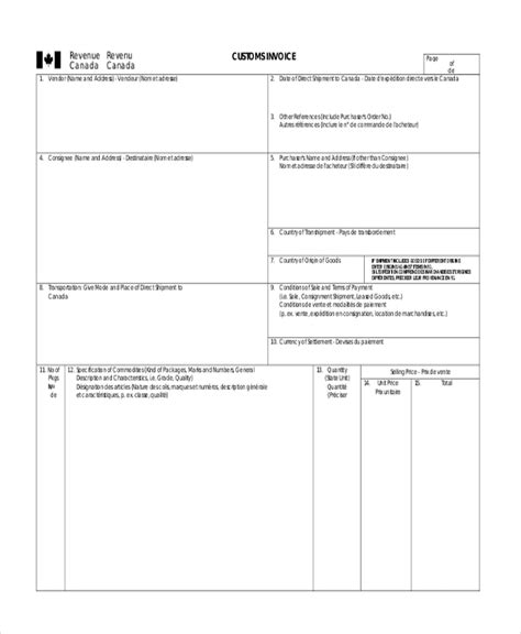 Image result for Commercial Invoice Form