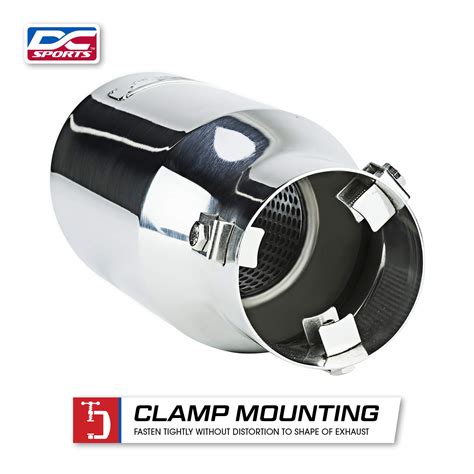 DC Sports EX-1013 Performance Bolt-On Resonated Muffler Slant Exhaust ...