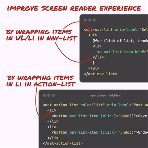 How to make mat-nav-list and mat-action-list accessible | Angular ...