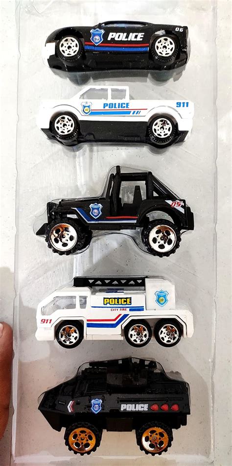 Kuchuk Police Car 5 Set With Free Wheels, Kids, Black : Amazon.in: Toys ...