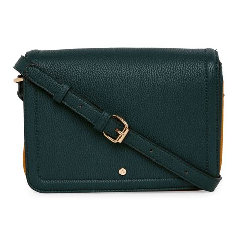 Accessorize London Women's Faux Leather Green Tara Triple Compartment ...