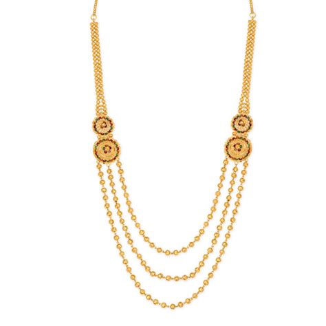Brilliant Yellow Gold Triple Strand Haaram