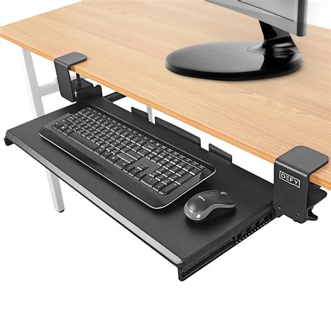 Buy Clamp On Keyboard Tray Office Under Desk Ergonomic Desks Wood ...