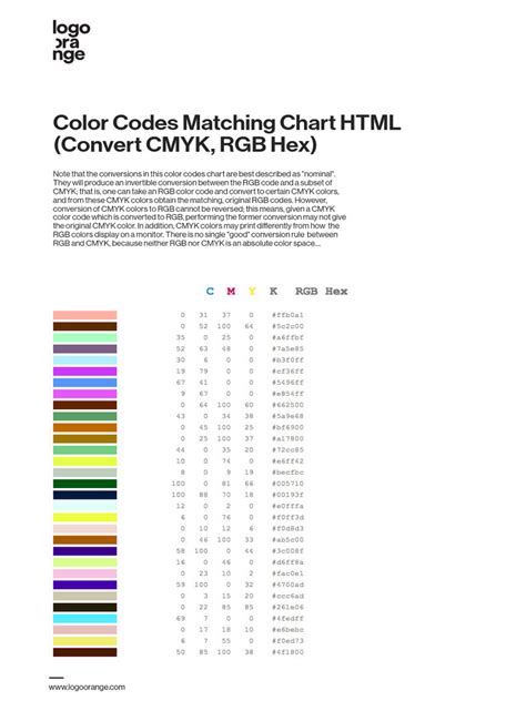 RGB Color Chart PDF 的图像结果