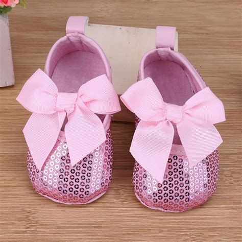 Broadroot Girls Moccasins Bowknot Sequin Shoes First Walkers Prewalker ...