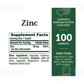 Natures Bounty Zinc 50 Mg Caplet 100 - Uses, Side Effects, Dosage ...