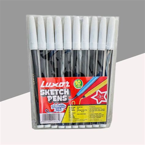 Luxor Sketch Pens - Black ( Set Of 10 ) – Topperskit LLP