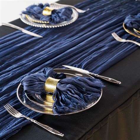 Premium Cheesecloth Table Runner 16FT x 25" - Navy Blue– CV Linens