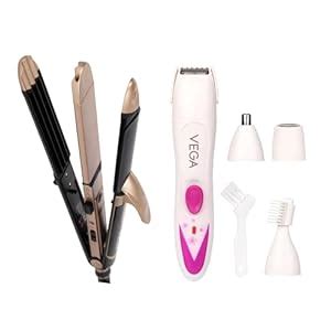 VEGA 3 in 1 Hair Styler, Straightener, Curler & Crimper (VHSCC-01 ...