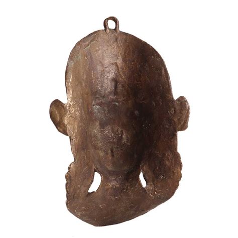 Brass Tibetan Guanyin Kwan-yin Goddess Head Wall Hanging