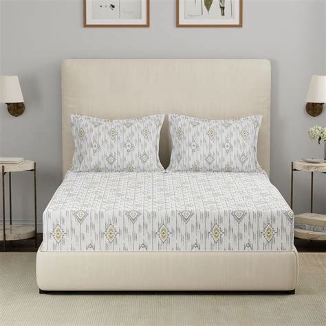 Buy MASPAR Hermosa Eclectic Garden Cotton Printed 3Pcs King Fitted ...