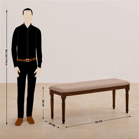 Buy Helios Zoe Fabric Dining Bench - Brown from Helios by Home Centre ...