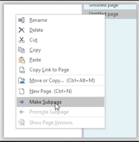 Image result for OneNote Sub Page
