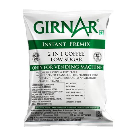 Girnar Instant Premix 2 in 1 Coffee (1kg Low Sugar Pack) : Amazon.in ...