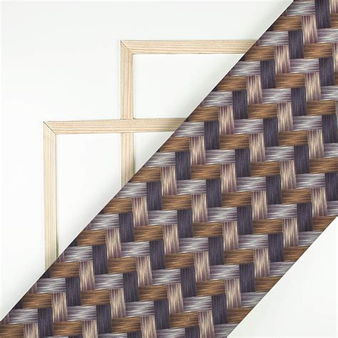 Light Purple And Brown Abstract Pattern Digital Print Royal Linen Fabr ...