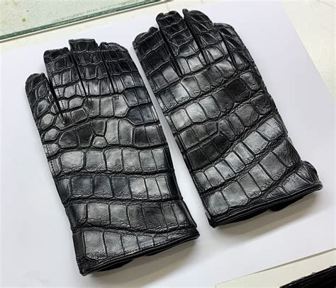 Real Crocodile Leather Gloves - Leather Guys