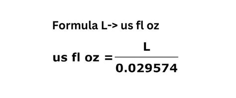 Liter to Fluid Ounce online unit conversion formula chart, table