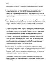 Image result for Personal Narrative Examples 8th Grade