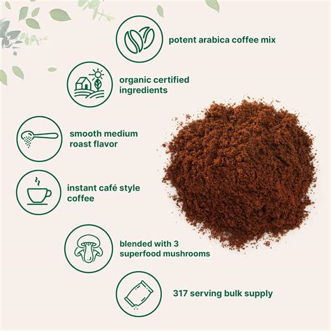 Buy Organic Instant Mushroom Coffee Powder, 28oz (317 Servings ...