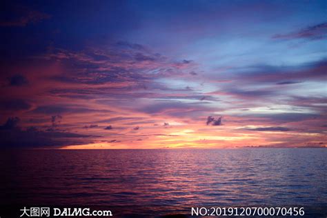 海上落日余晖美丽风光摄影图片_大图网图片素材