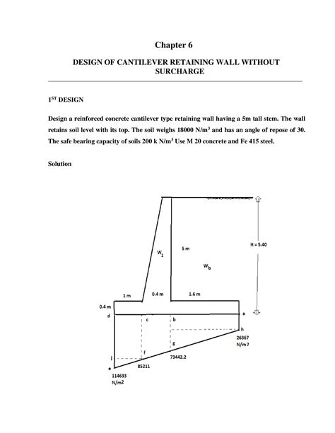 Chapter 6 - Chapter 6 DESIGN OF CANTILEVER RETAINING WALL WITHOUT ...