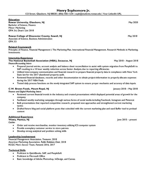 Career Resources - Resume & Cover Letter | College of Business | Rowan ...