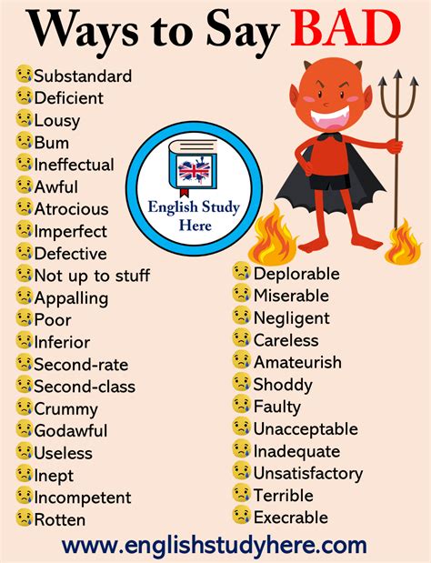 33 Ways to Say Bad in English - English Study Here | Learn english ...