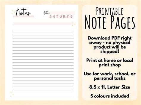 Image result for Notes List Printable
