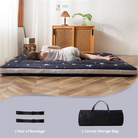 Maxyoyo Foldable Thick Futon Mattress - Portable, Queen Size Guest Bed ...