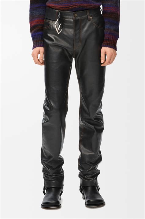 Pantalón en piel napa de ternera Negro - LOEWE