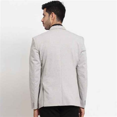 Styleage - Men Grey Solid Slim-Fit Single-Breasted Casual Blazer
